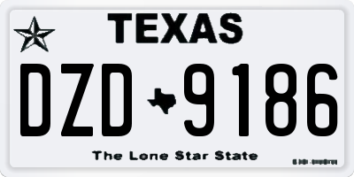 TX license plate DZD9186