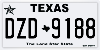 TX license plate DZD9188