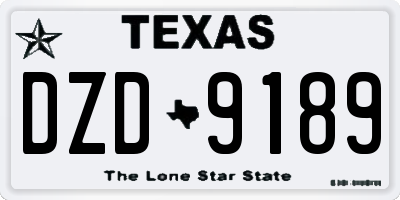 TX license plate DZD9189