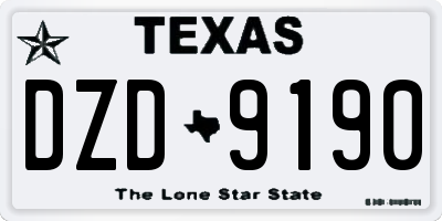 TX license plate DZD9190