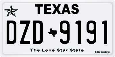 TX license plate DZD9191