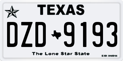 TX license plate DZD9193