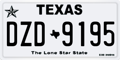 TX license plate DZD9195