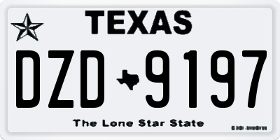 TX license plate DZD9197