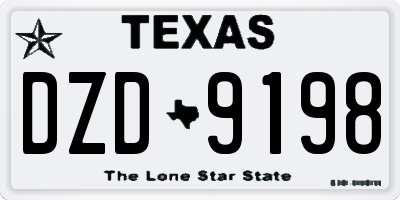 TX license plate DZD9198
