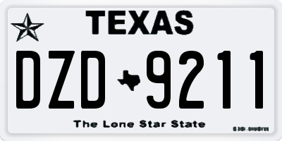 TX license plate DZD9211