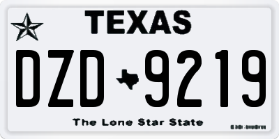 TX license plate DZD9219