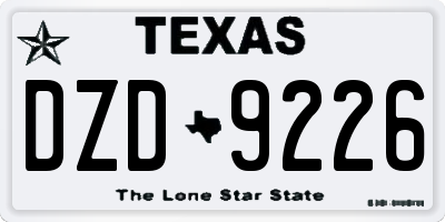 TX license plate DZD9226