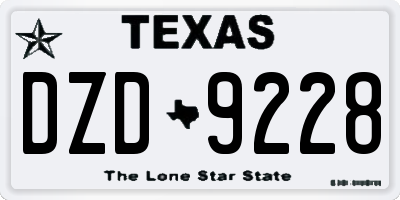 TX license plate DZD9228