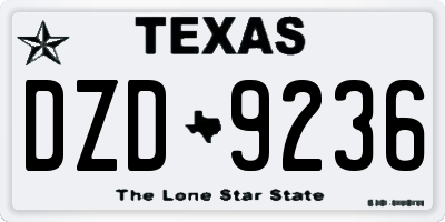 TX license plate DZD9236