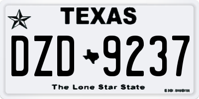 TX license plate DZD9237