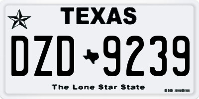TX license plate DZD9239
