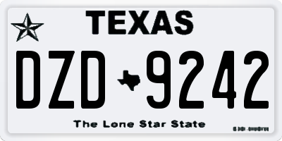 TX license plate DZD9242