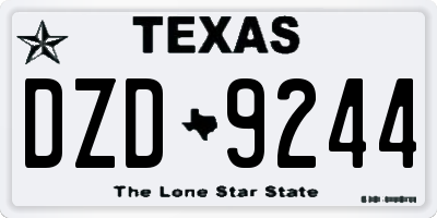 TX license plate DZD9244