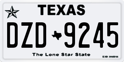 TX license plate DZD9245