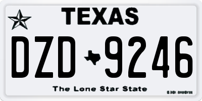 TX license plate DZD9246