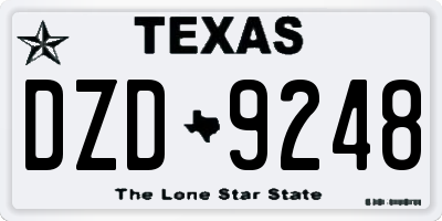 TX license plate DZD9248