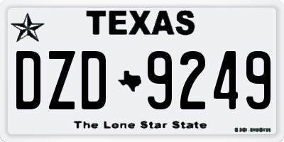 TX license plate DZD9249