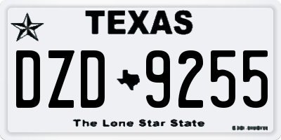 TX license plate DZD9255