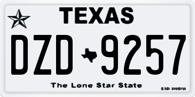 TX license plate DZD9257