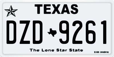 TX license plate DZD9261