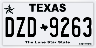 TX license plate DZD9263