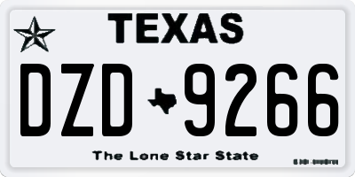TX license plate DZD9266