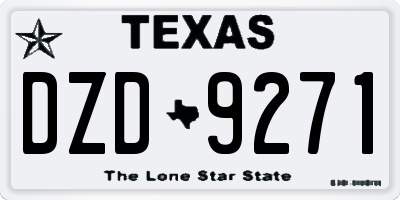 TX license plate DZD9271