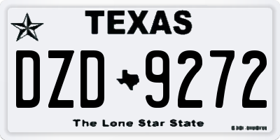TX license plate DZD9272