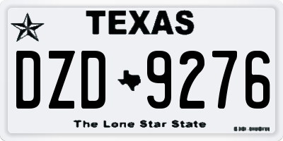 TX license plate DZD9276