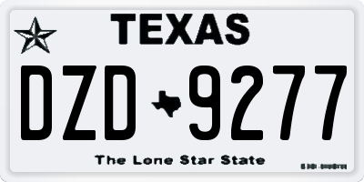 TX license plate DZD9277