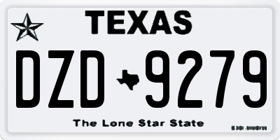 TX license plate DZD9279