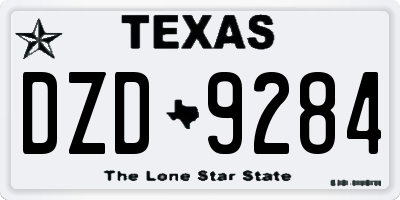 TX license plate DZD9284