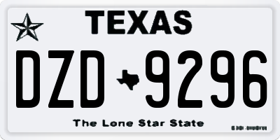 TX license plate DZD9296
