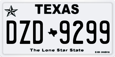 TX license plate DZD9299