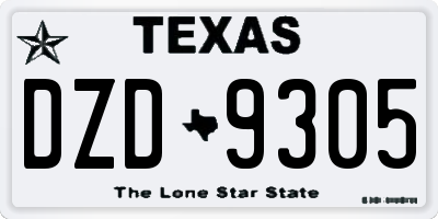 TX license plate DZD9305