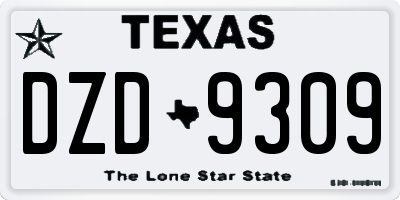 TX license plate DZD9309
