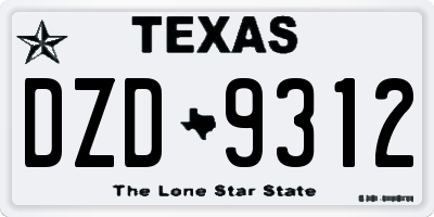 TX license plate DZD9312
