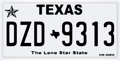 TX license plate DZD9313