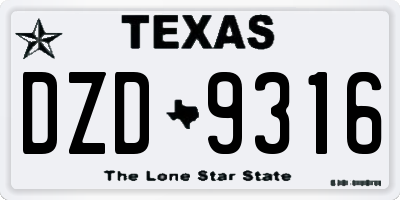 TX license plate DZD9316
