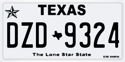 TX license plate DZD9324