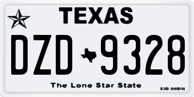 TX license plate DZD9328