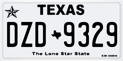 TX license plate DZD9329