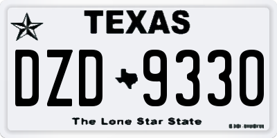 TX license plate DZD9330