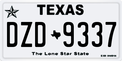 TX license plate DZD9337