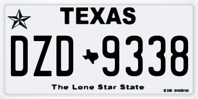 TX license plate DZD9338