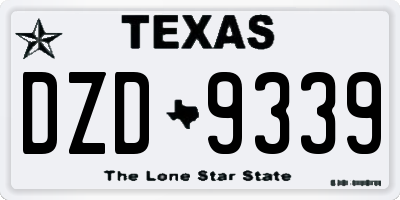 TX license plate DZD9339