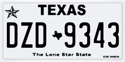 TX license plate DZD9343