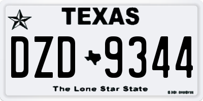 TX license plate DZD9344