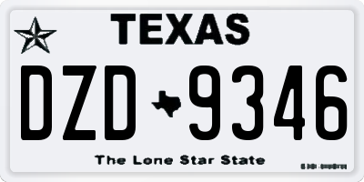 TX license plate DZD9346